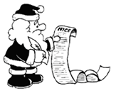 Santa checking his list for who's naughty or nice