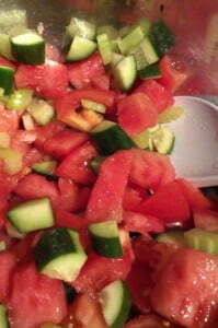 healthy red and green salad