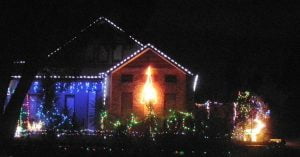 Christmas lights on an Ashwood house
