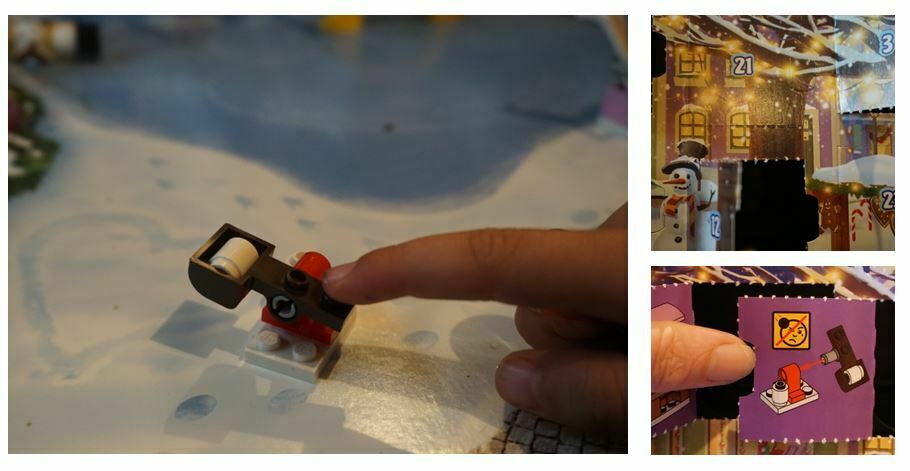 | love santa Snowball catapult and warning from lego Friends advent calendar