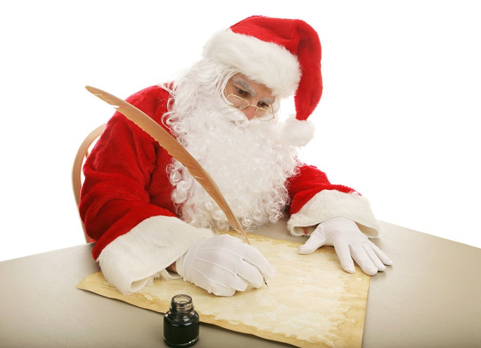 Santa_writing_quill_small | love santa Santa writing on parchment with a large quill