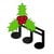 Christmas holly on top of musical notes