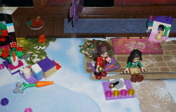 | love santa aerial view of Lego girls, microhones and turntable