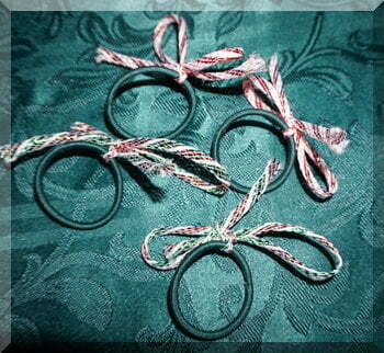 Four Christmas hair ties