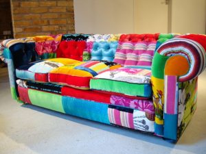 | love santa colourful patchwork couch