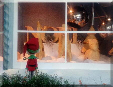 elf peering in a window