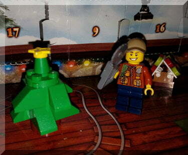 Lego man with a chainsaaw