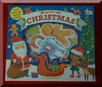 Front cover of Let's Pretend Christmas book and piezes