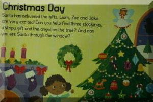 inner pages of Let's Pretend Christmas cut out book