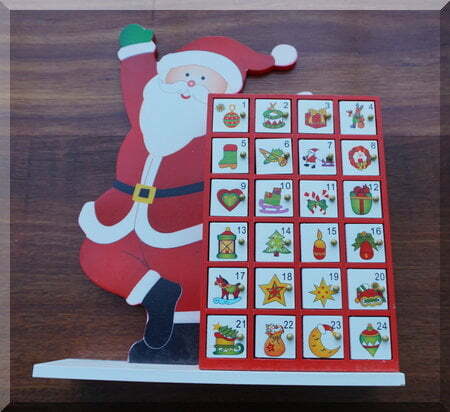 Wooden Santa advent calendar