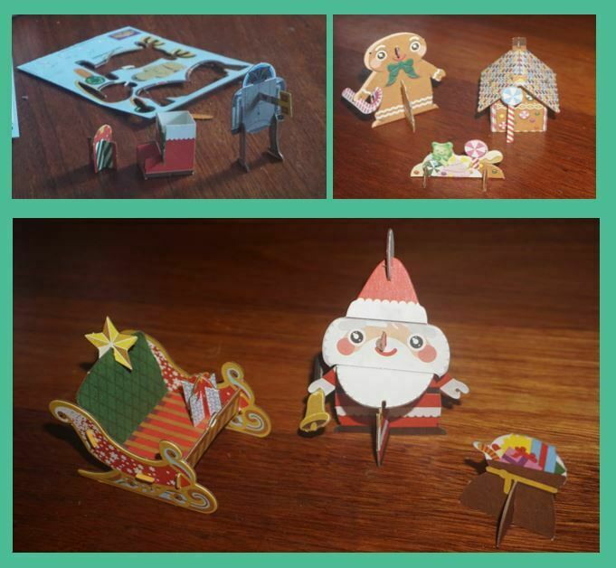 | love santa Santa with his sleigh, gingerbread man beside a gingerbread house