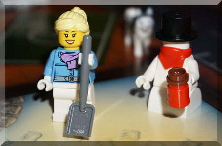 Lego woman with shovel