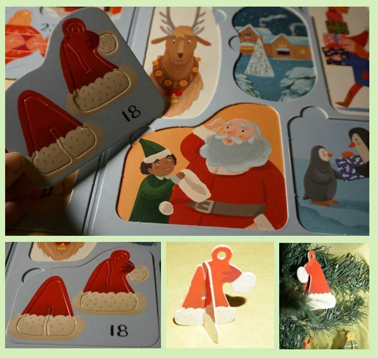 collage of Santa's hat ornament pictures