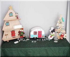 elf house and Christmas tree
