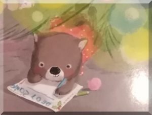 koala writing a letter to Santa illustration