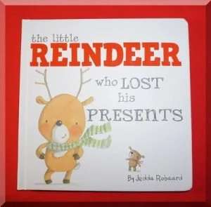 | love santa Front cover of a board book called The little reindeer who lost his presents
