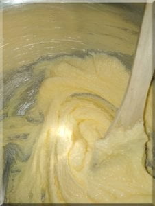 Creamed butter and sugar to make Pepparkakor