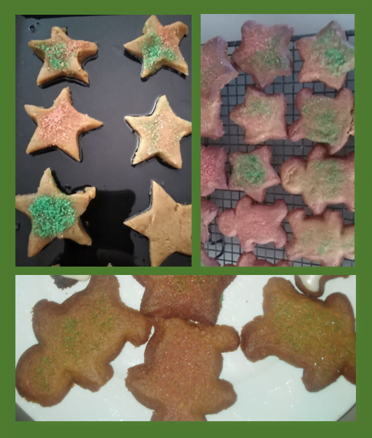 Cul-de-sac kids (fishpond) | love santa Stages of adding sanding sugar to pepparkakor