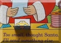 Dear_santa_popup | love santa Inside page of the Dear Santa book, showing Santa's hands and a car behind a flap