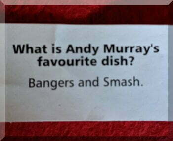 Bonbon joke | love santa bonbon joke - What is Andy Murray's favourite dish? Bangers and smash
