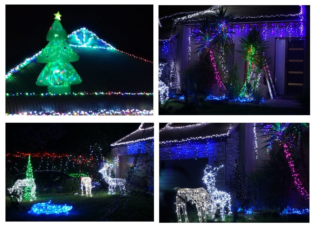2017-63-ashwood-drive-collage | love santa Four Christmas light photos from a house in Ashwood Drive